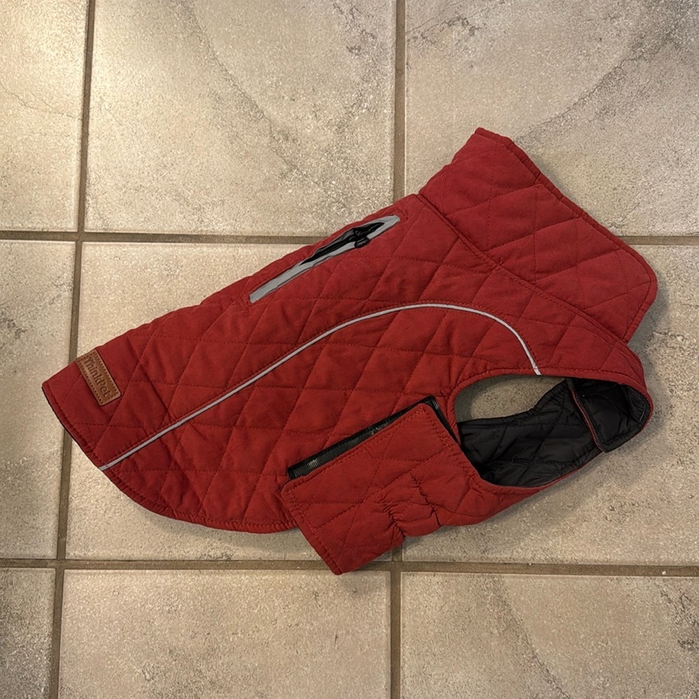 ThinkPet Warm Reversible Dog Coat Thick Winter Dog Jacket RED/BLACK Size: XL